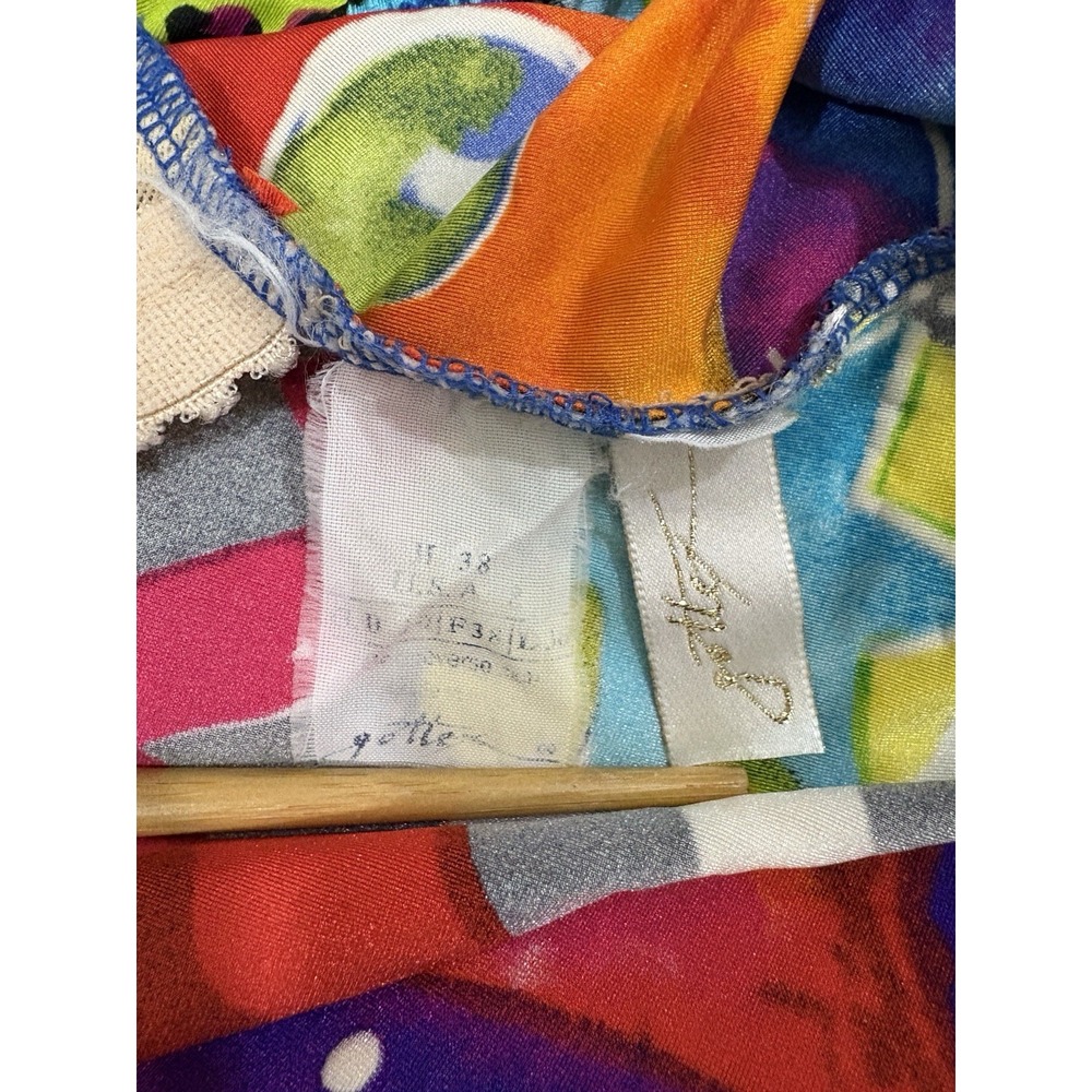 Vtg 80s 90s Gottex Bathing Suit Sz 8 Bold Pattern Colorful Abstract One Piece - Picture 5 of 6